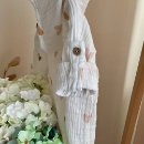 Bluza cu gluga din muselină pentru copii, Inimioare – bumbac 100% (3)